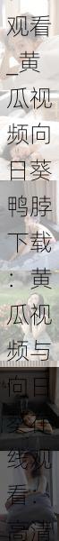 黄瓜视频 向日葵在线观看_黄瓜视频向日葵鸭脖下载：黄瓜视频与向日葵在线观看：高清畅享，精彩不容错过