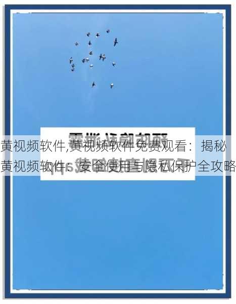 黄视频软件,黄视频软件免费观看：揭秘黄视频软件：安全使用与隐私保护全攻略