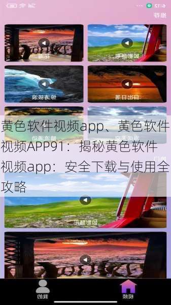 黄色软件视频app、黄色软件视频APP91：揭秘黄色软件视频app：安全下载与使用全攻略
