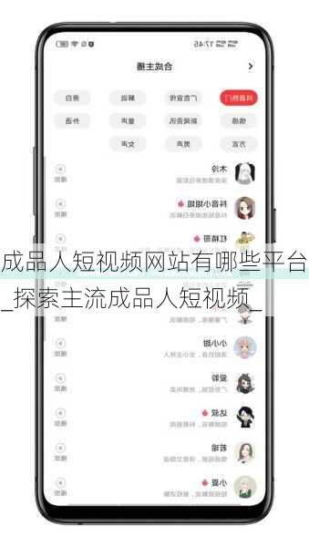 成品人短视频网站有哪些平台_探索主流成品人短视频_