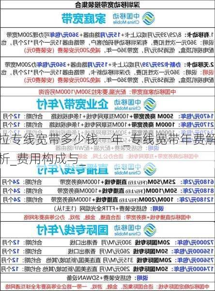 拉专线宽带多少钱一年_专线宽带年费解析_费用构成与_